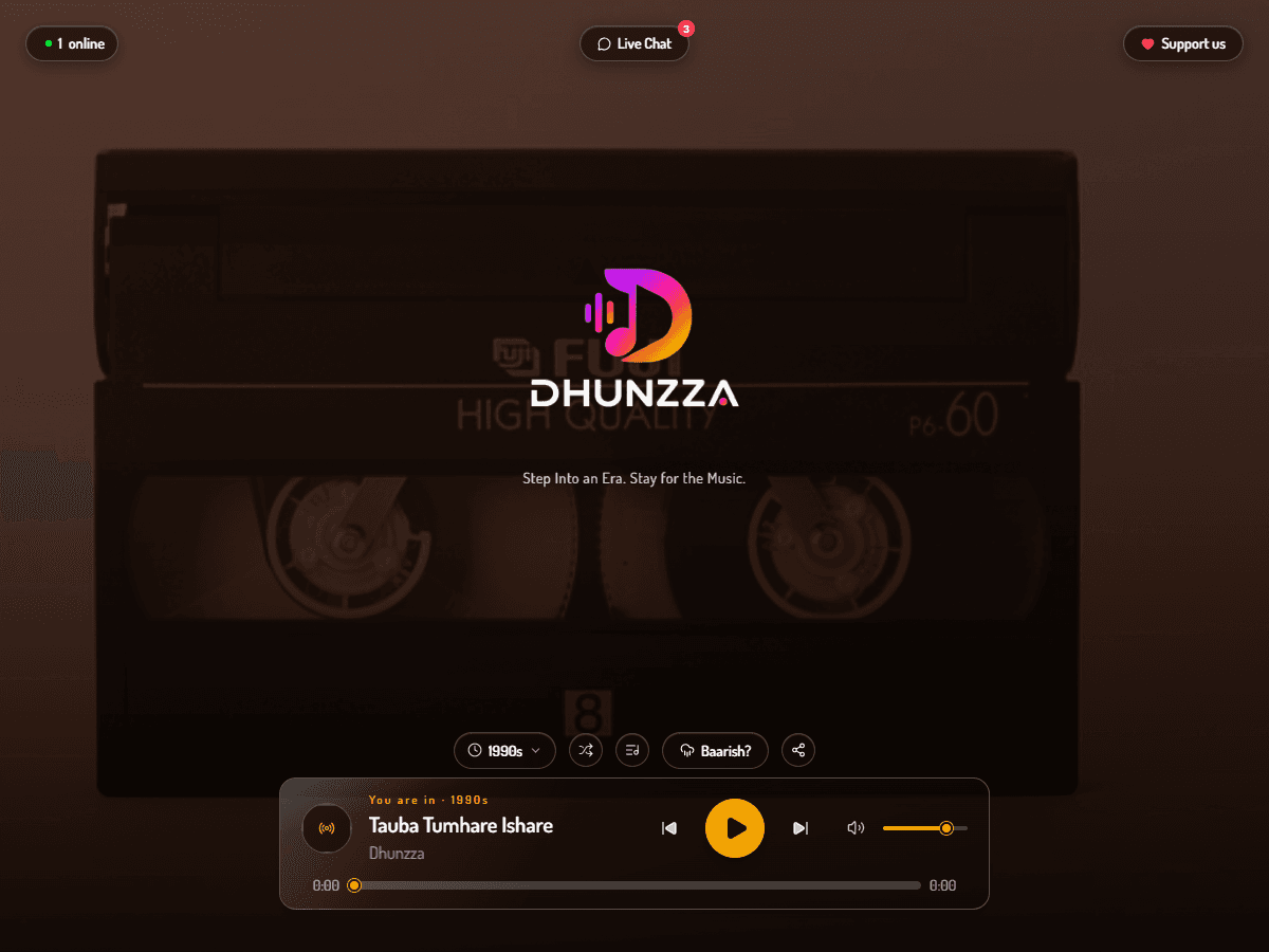 Dhunzza website homepage preview